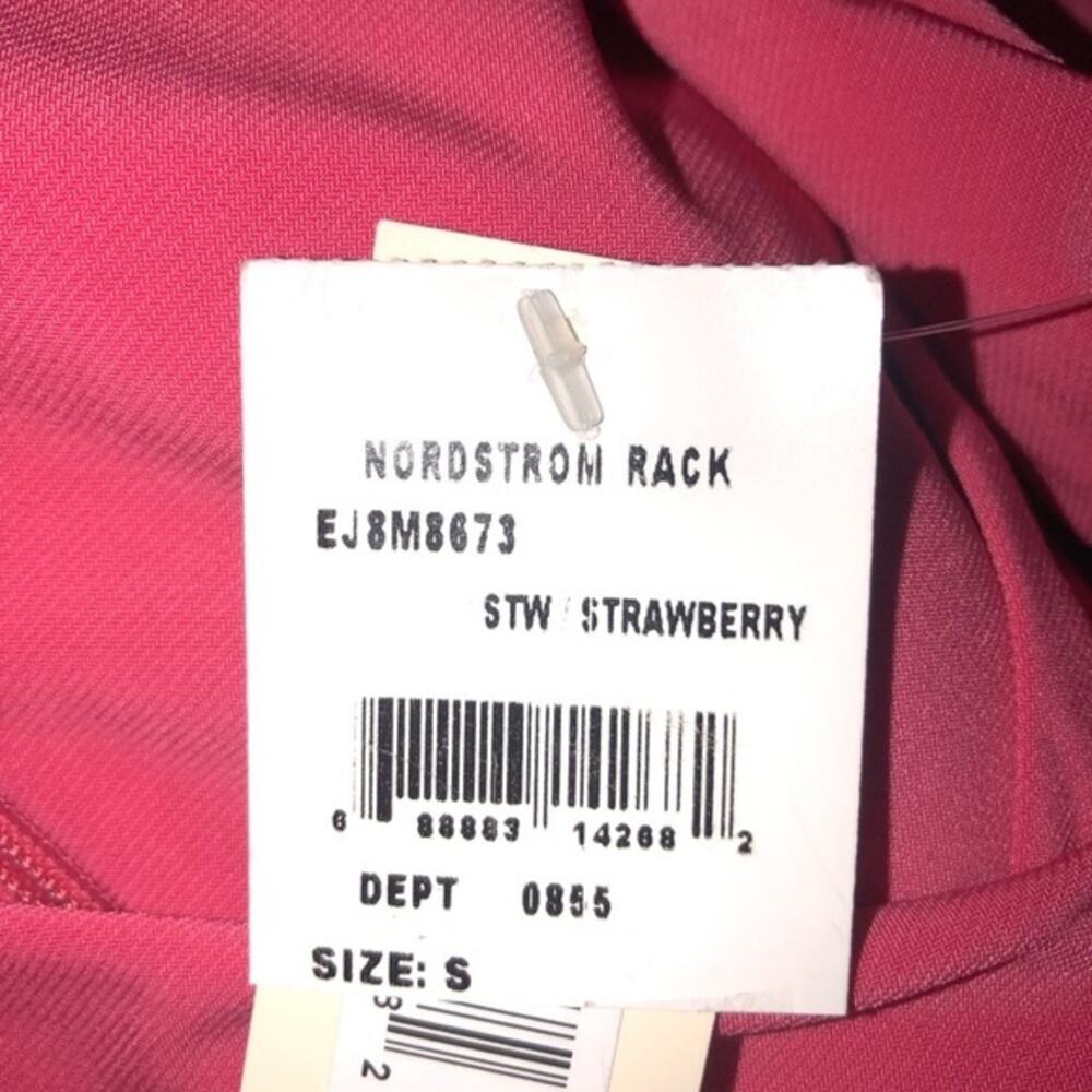 Eliza J Faux Wrap Wide Leg Jumpsuit In Strawberry Small NWT - Picture 7 of 10